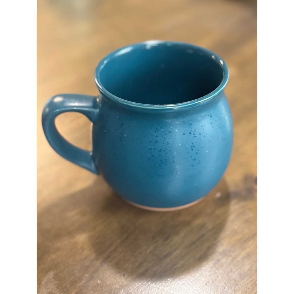 Threshold Teal Blue Stoneware Monogram P Coffee Mug Plaid Letter Arrow Speckled - Picture 3 of 4